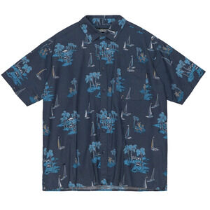 NEW Florence Marine X Men's Small Makani Aloha Navy Hawaiian T-Shirt M18-4